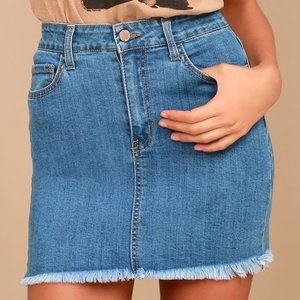 Lulus Pop and Lock Medium Wash Denim Mini Skirt | Medium